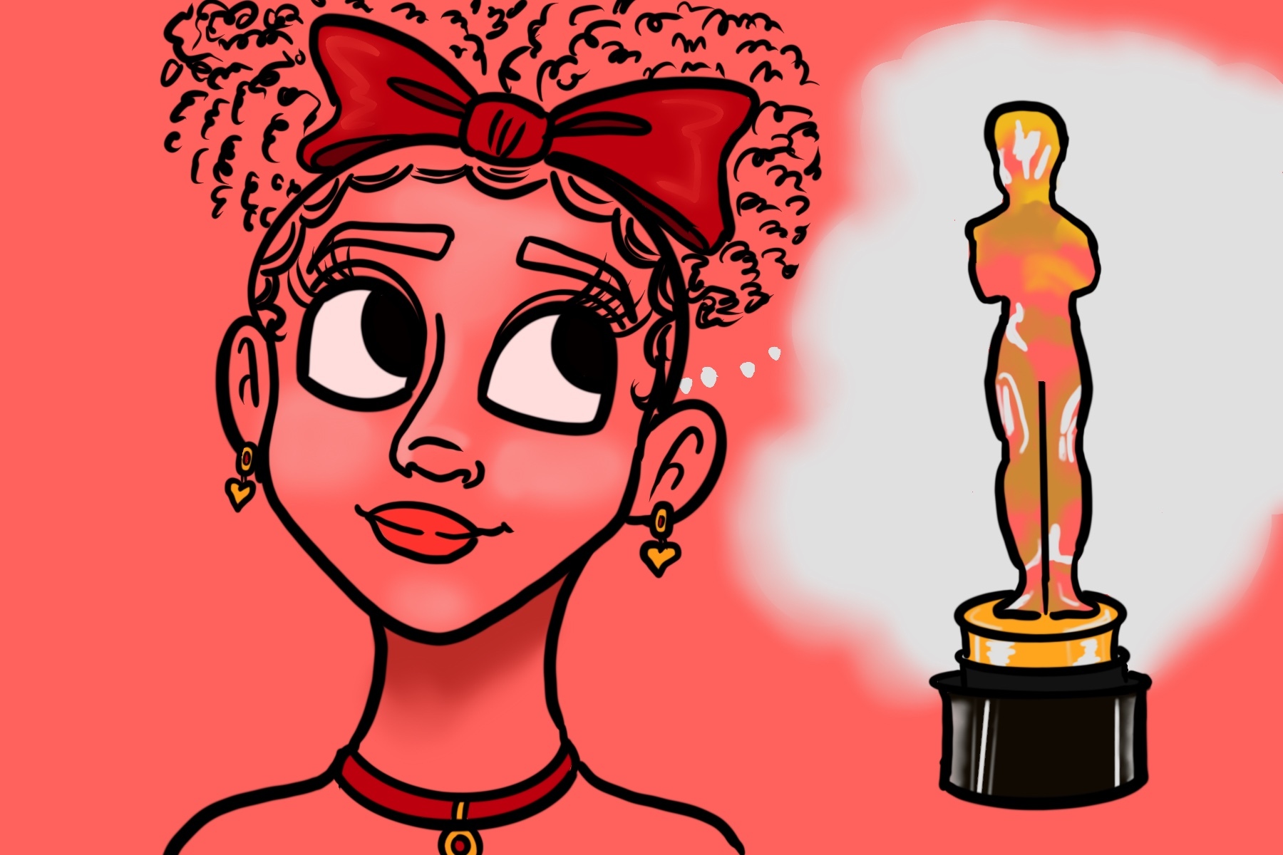 An illustration of an animation award for the Oscars.