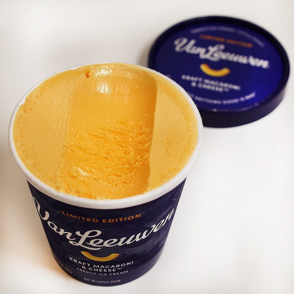 in article about weird food combinations, a picture of mac and cheese ice cream