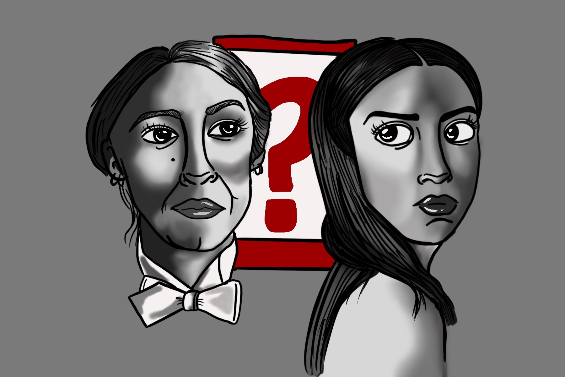 an illustration of two characters from A Simple Favor