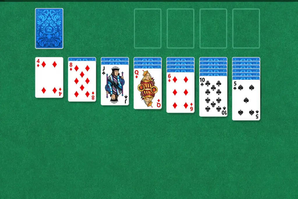 screenshot of solitaire game
