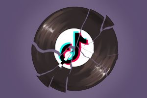 An image of TikTok on a record