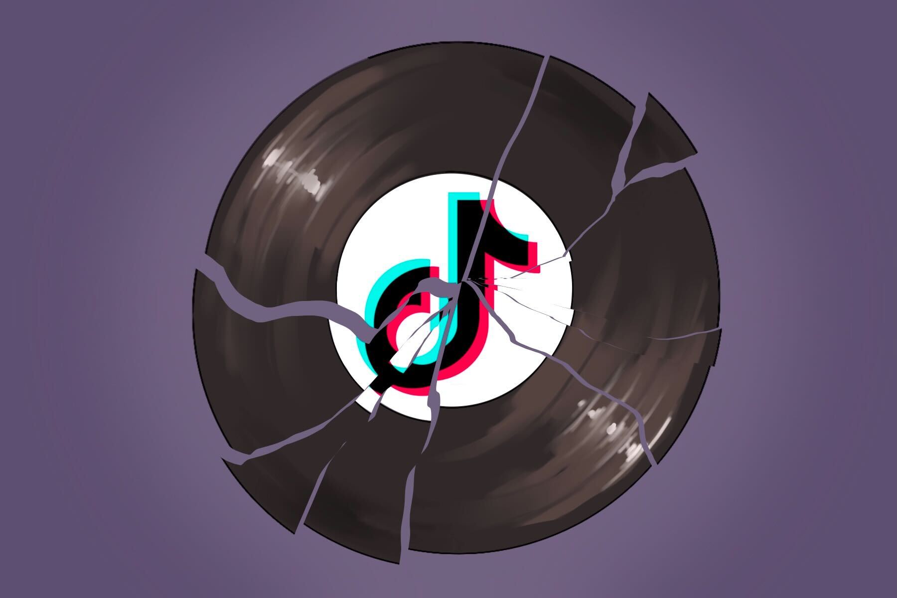 An image of TikTok on a record