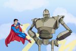 In an article about Iron Giant and his appearance in 'MultiVersus', an illustration of Iron Giant standing next to Superman