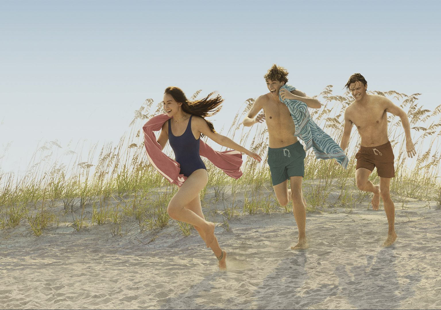 The people Running on the Beach