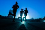 a sports event in which three people are running