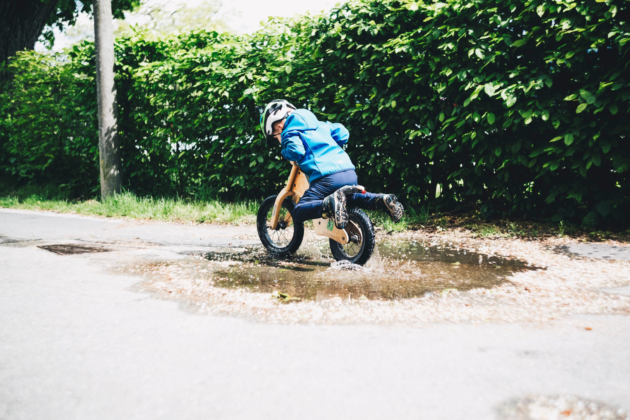 a child cycling