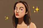 In an article about clean girl makeup, an illustration of a girl with the look.