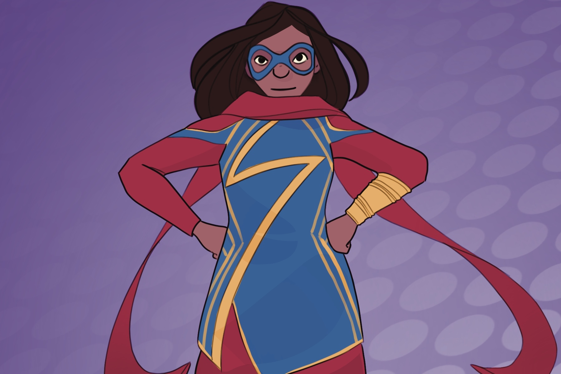 an illustration of Ms. Marvel posing