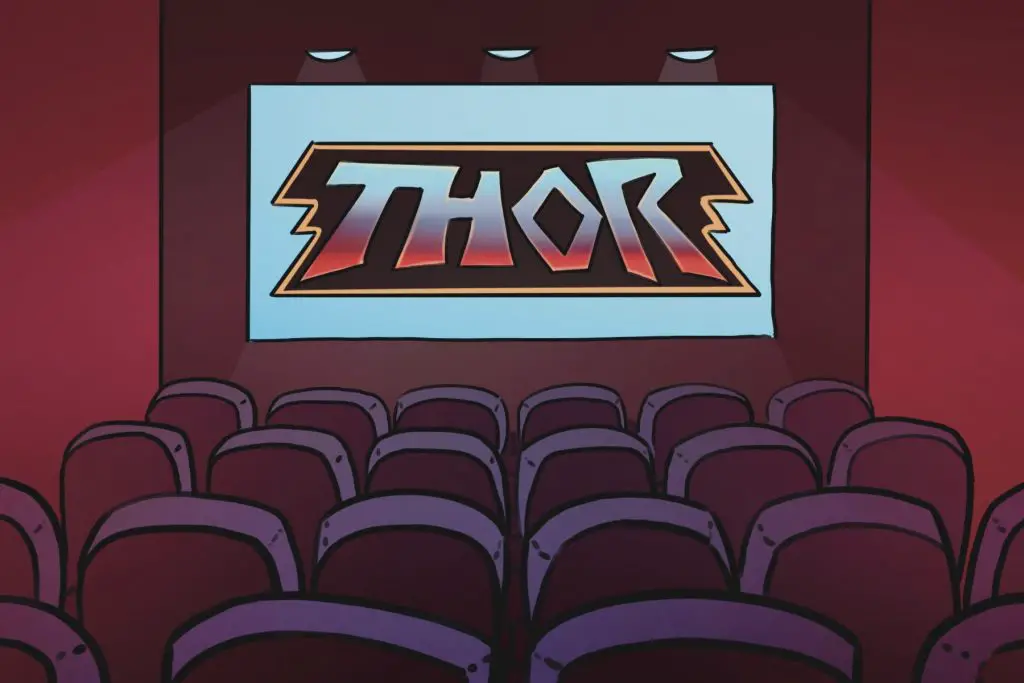 an illustration of Thor: Love and Thunder in theaters
