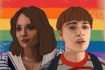 an illustration of two queer characters on Stranger Things
