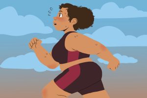 in an article about staying active, a woman running