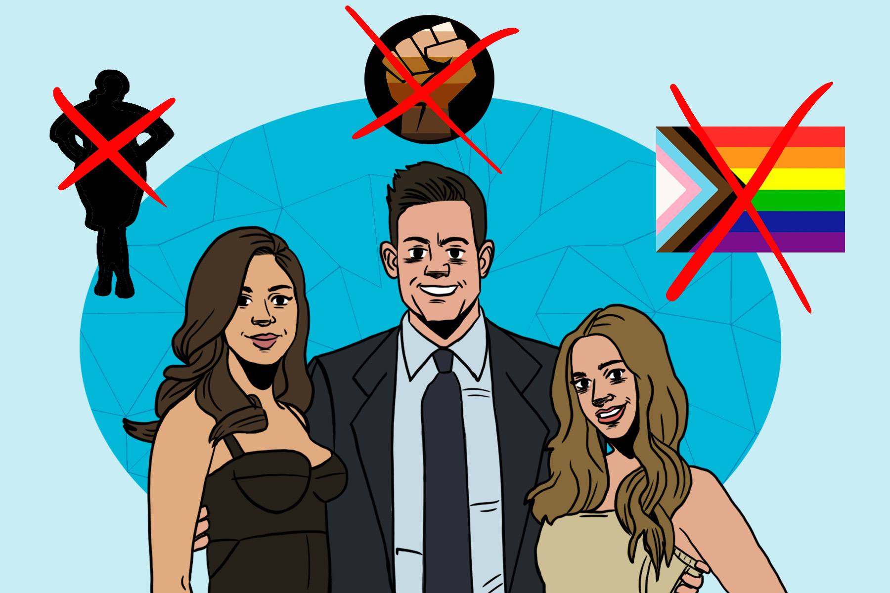 an illustration of the bachelor contestants