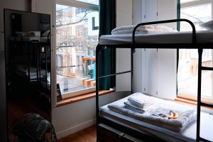 an image of a hostel room