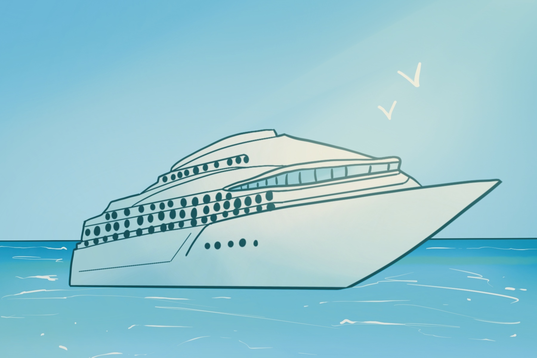 cruise ship out on the water