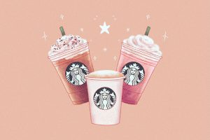 An array of Starbucks drinks