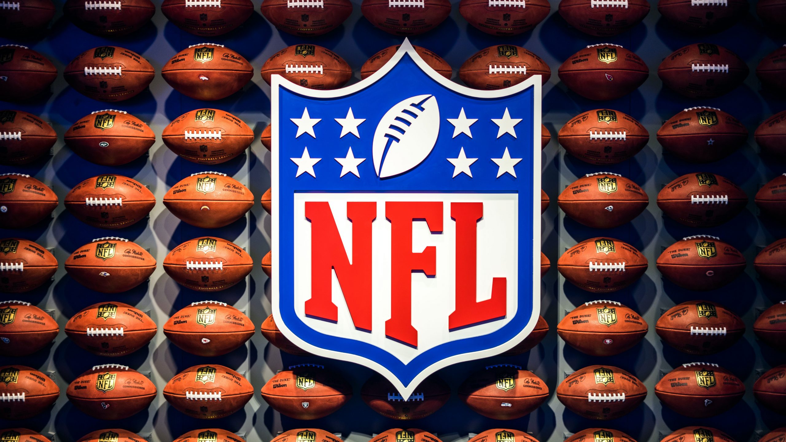 NFL logo wall