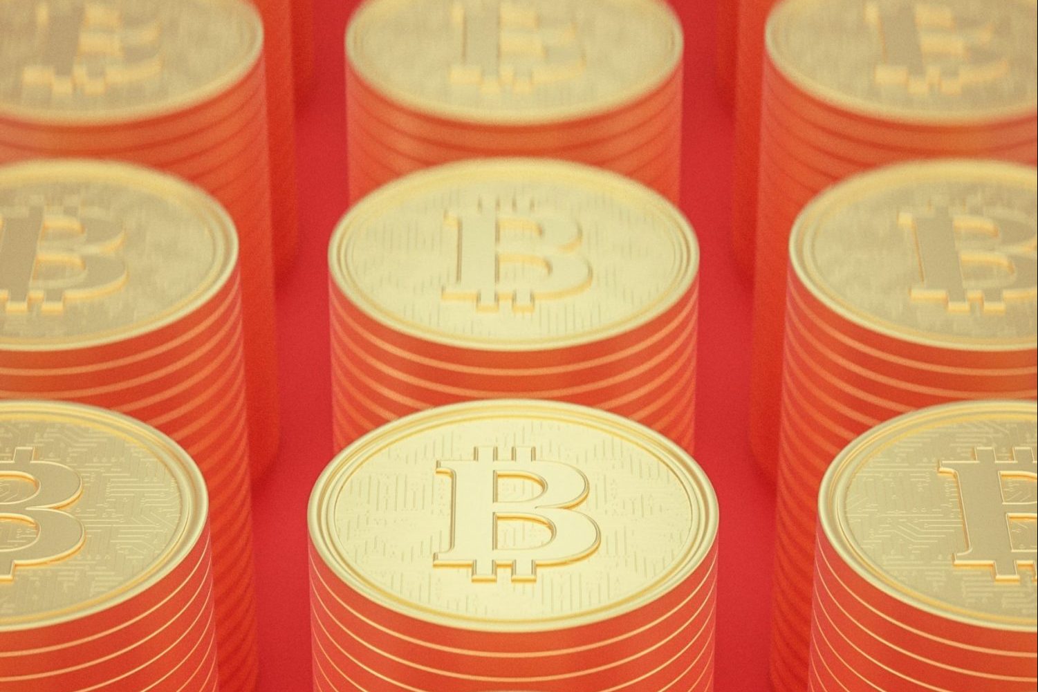 rows of bitcoin