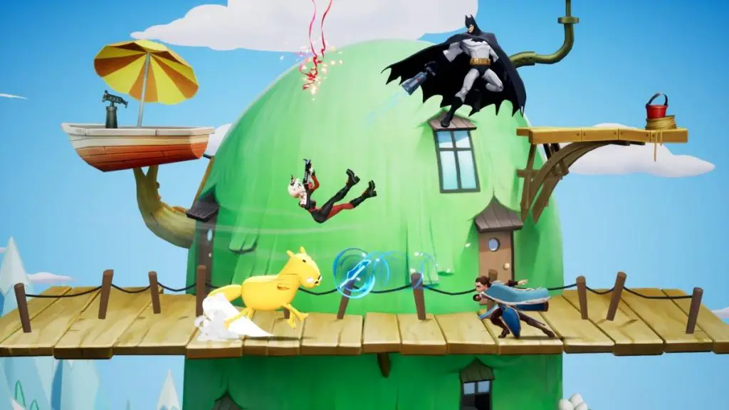 In an article about the game "MultiVersus", a screenshot of gameplay with characters.