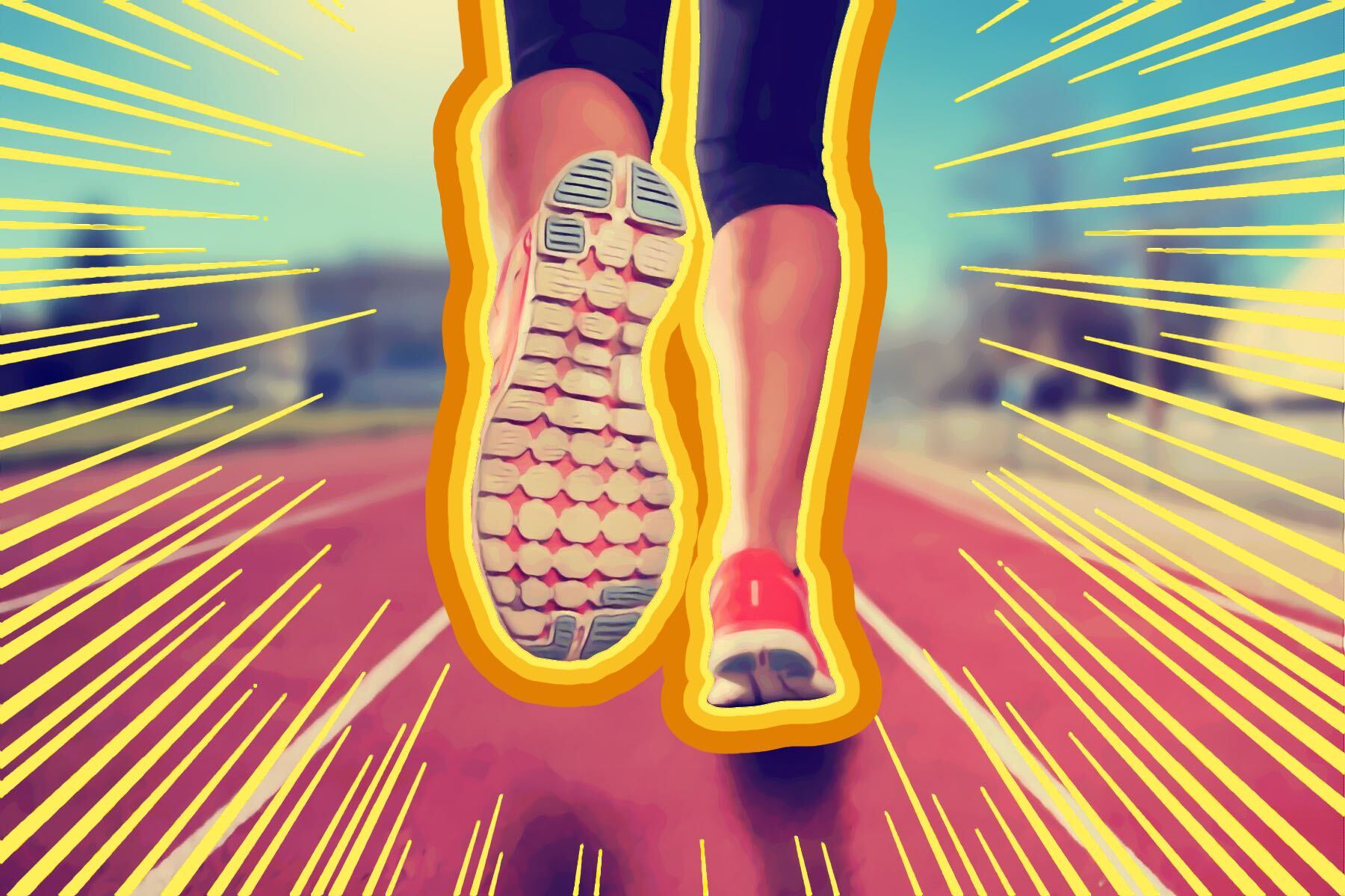 In an article about exercise, an illustration of someone jogging