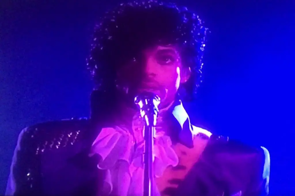 in article about documentaries and biopics about musicians, a scene of Prince from Purple Rain