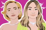 in an article about don't worry darling, an illustration of florence pugh and olivia wilde