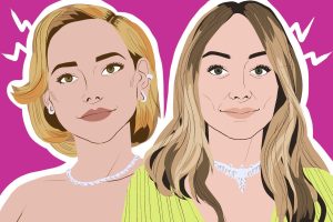 illustration of florence pugh and olivia wilde