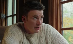 Chris Evans in a cable-knit sweater