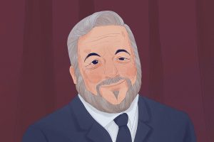 a portrait of the late stephen sondheim.