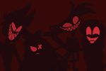 In an article about 'Hazbin Hotel,' four demons grin against a red backkground