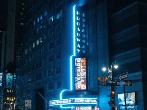 Broadway marquee for 'West Side Story'