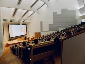 the inside of a lecture hall