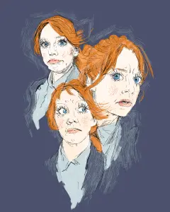 A portrait of comedian philomena cunk