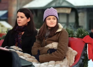 In an article about comfort shows, a screenshot of a Christmas episode of 'Gilmore Girls.'