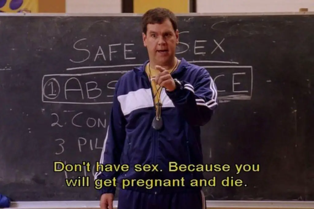 Photo of sex ed scene from "Mean Girls"