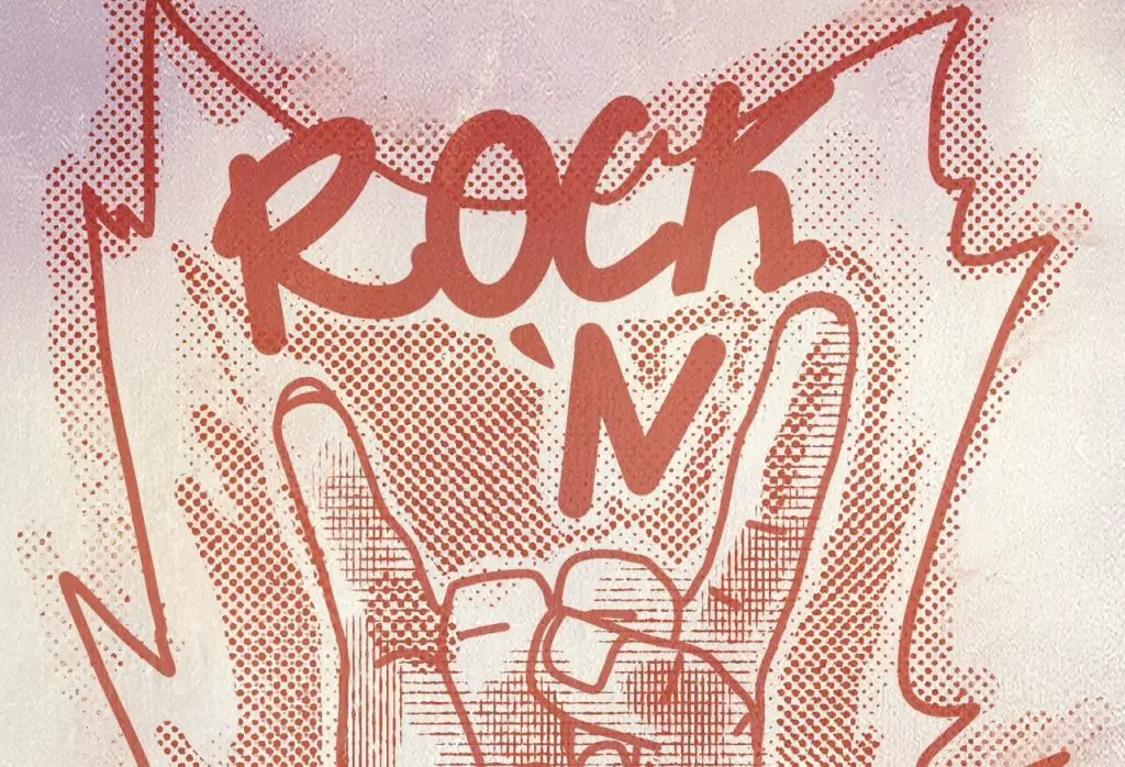 In an article about rock n roll in China, a hand holding up the 'rock on' sign.