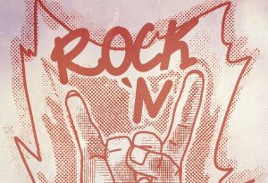 In an article about rock n roll in China, a hand holding up the 'rock on' sign.