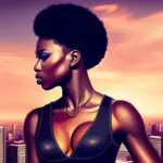 In a story about new art styles an afrofuturistic digital image