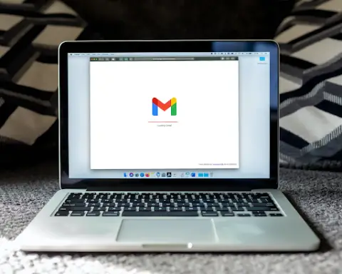 Photo of Computer with google mail logo