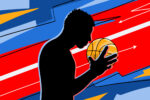 In an aritcle about the 2023/2024 NBA season, a black figure holds a basketball against his face.