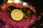 ethereum coin on red table cloth