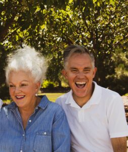 A Mature couple sitting together