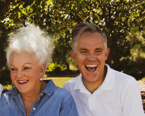 A Mature couple sitting together