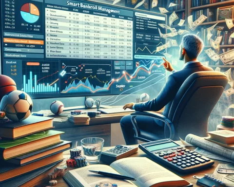 Graphic of a man sitting in front of a screen placing sports bets