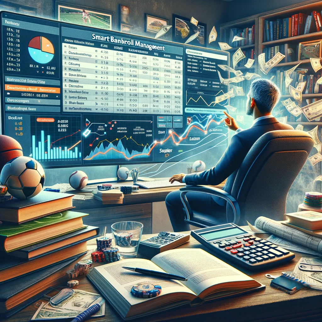 Graphic of a man sitting in front of a screen placing sports bets