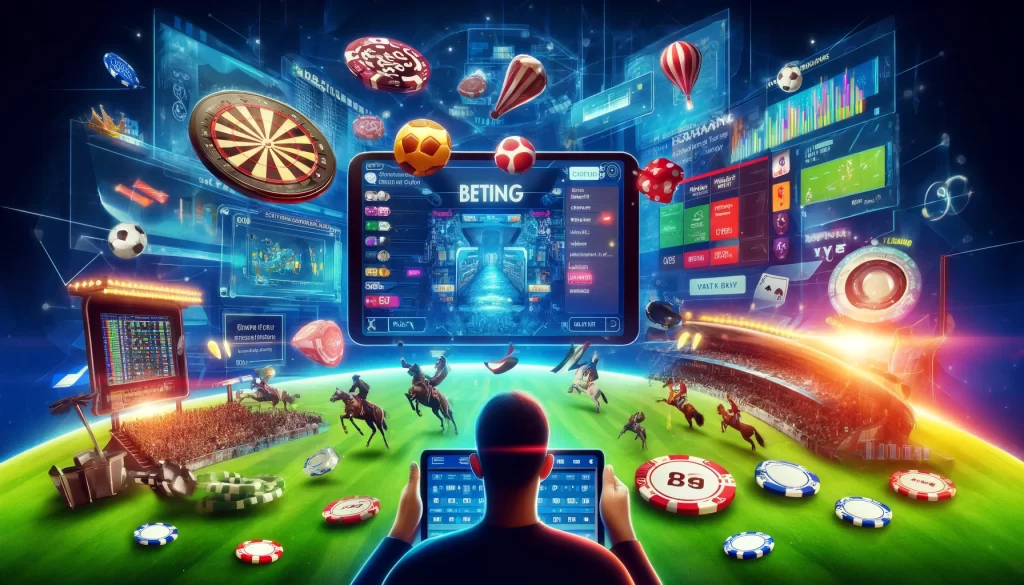 Here is the image depicting a dynamic online betting environment.