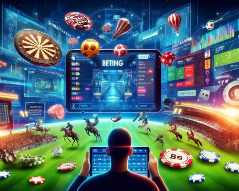 Here is the image depicting a dynamic online betting environment.