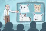 Professor lecturing on cat memes.