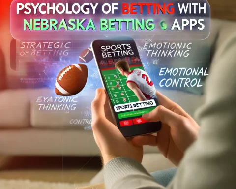 Here's the graphic image designed to illustrate the concept of "Psychology of Betting with Nebraska Betting Apps"