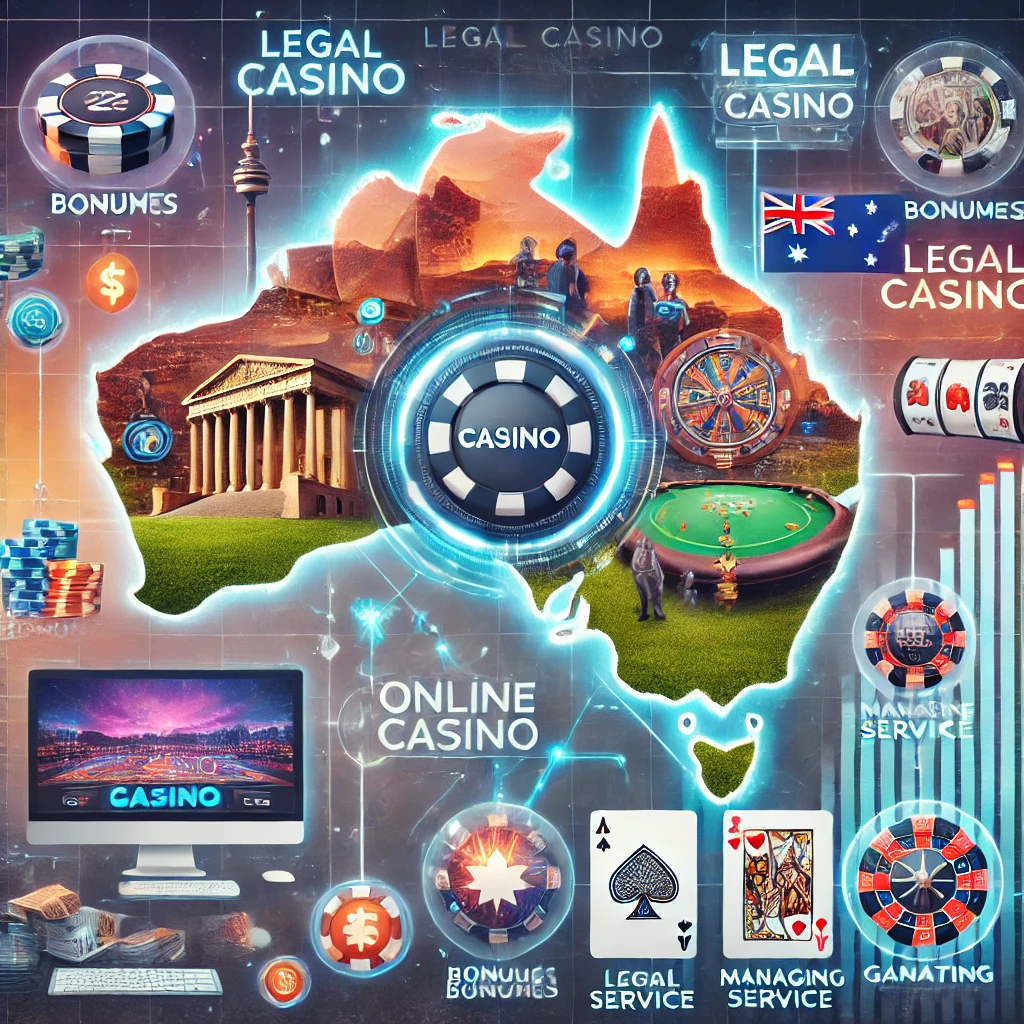 Here's the image created for your article on navigating the world of online casinos in Australia.