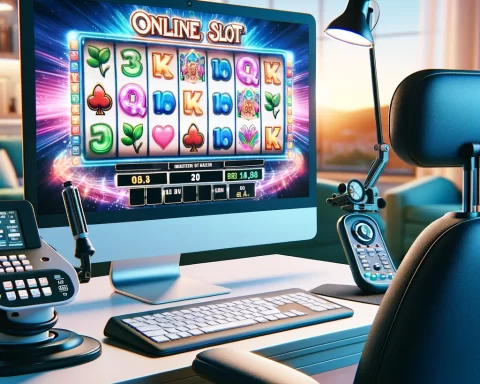 Here is the image depicting an inclusive online slot gaming setup, designed to cater to players with various disabilities.